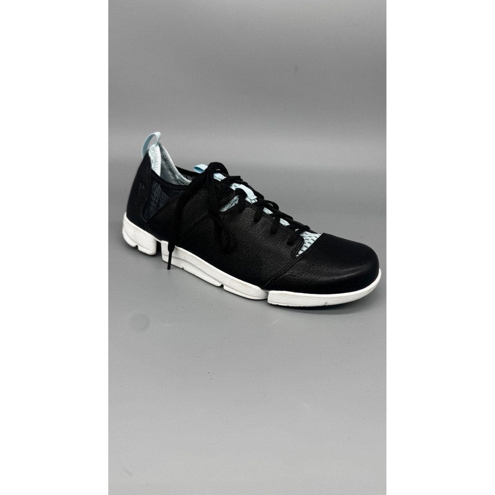 Clarks Trigenic Active Womens 9.5 Black Leather Mesh Sneakers 26117721 Walking
